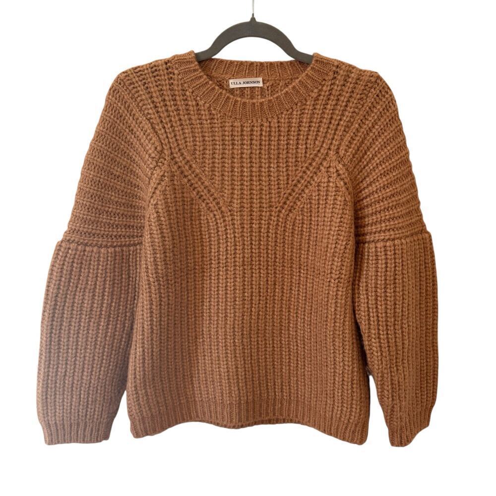 Ulla Johnson Kitty Baby Alpaca Chunky Knit Pullover Sweater Tan Brown Size M - Picture 4 of 9